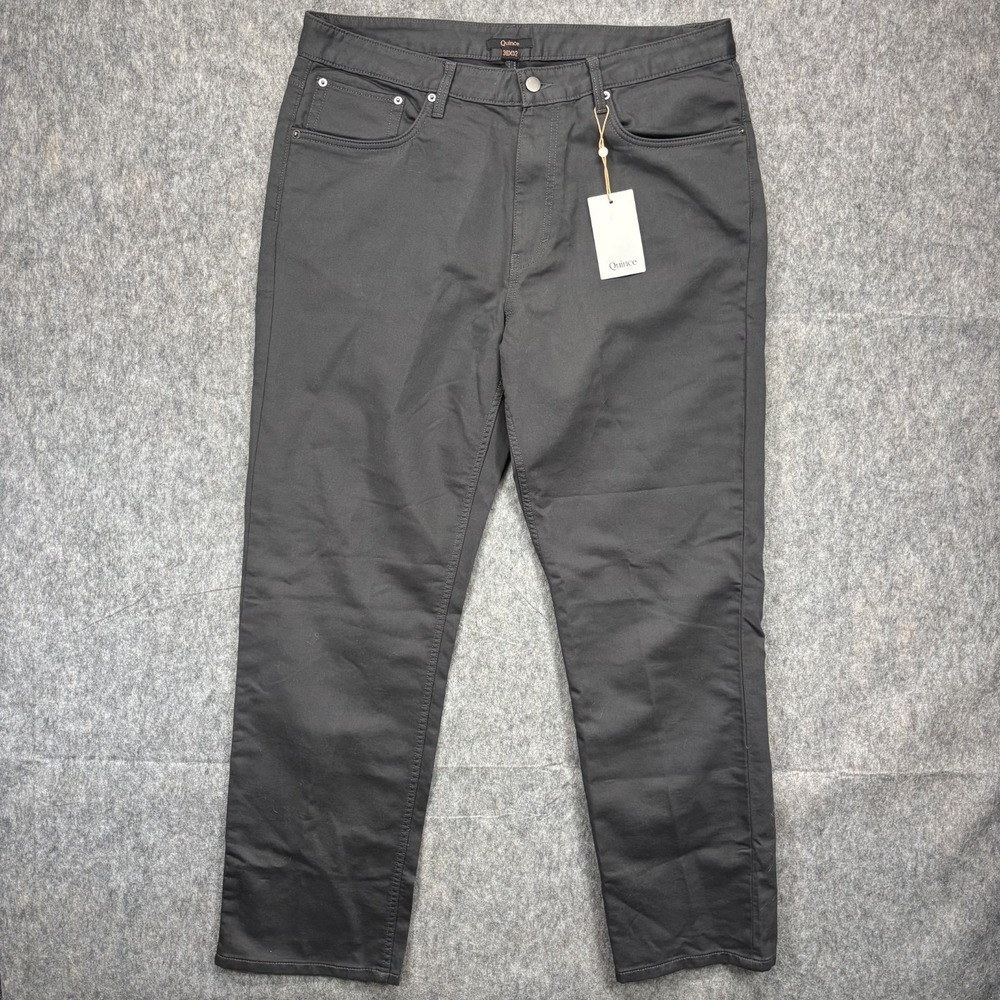 Quince Comfort Stretch Traveler 5 Pocket Pants Men's 36 x 32 Gray Stretch New